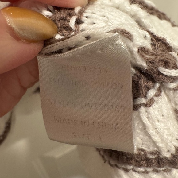 Miss Love White and Brown Striped Knit Sweater Vest Size L - Picture 6 of 9